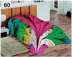 Dekoratív színes ágytakaró színes tollakkal díszítve Szélessé 155 cm Hossz: 220 cm