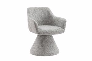 AMBIENTO szürke polyester zsenília forgószék