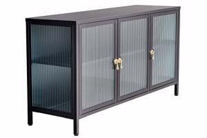 AMSTERDAM fekete üveg vitrin 105cm