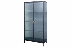 AMSTERDAM fekete üveg vitrin 160cm
