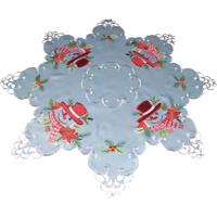 Aszimmetrikus szürke asztalterítő hímzett hóemberrel Szélessé 85 cm | Hosszúsá 85 cm