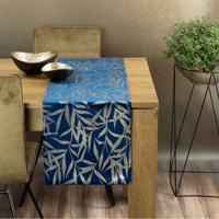 Bársony középső terítő kék mintával Szélessé 35 cm | Hosszúsá 140 cm