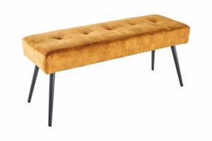 BOUTIQUE mustársárga bársony ülőpad