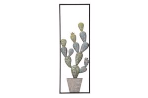 CACTUS I zöld és szürke vas fali dekoráció