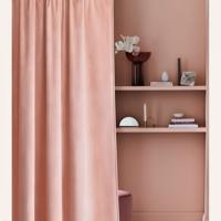 CHARMY Púderrózsaszín bársonyfüggöny arany ringlikkel 140 x 280 cm | Szélessé 140 cm | Hosszúsá 280 cm