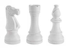 CHESS fehér üvegszál dísztárgy 3db