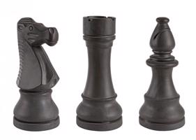 CHESS fekete üvegszál dísztárgy 3db