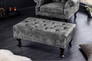 CHESTERFIELD szürke lábzsámoly