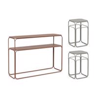 CLARITY szürke acél konzolasztal