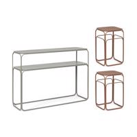 CLARITY szürke acél konzolasztal