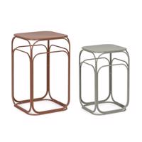 CLARITY taupe acél dohányzóasztal