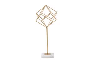 CUBE arany márvány dísztárgy 41,5 cm