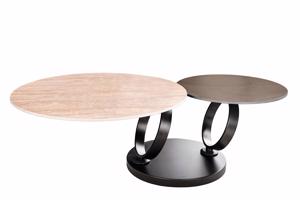 DANCING RINGS barna kerámia dohányzóasztal