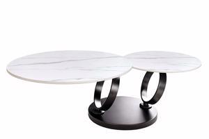 DANCING RINGS fehér kerámia dohányzóasztal