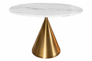 ELEGANCIA fehér műmárvány étkezőasztal 130 cm