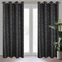 Elegáns függöny finom mintával - fekete Szélessé 140 cm | Hossza: 250 cm