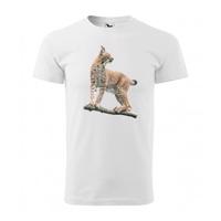 Eredeti vadászpóló hiúz motívummal Fehér S