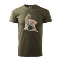 Eredeti vadászpóló hiúz motívummal Katonai L