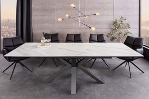 ETERNITY fehér kerámia étkezőasztal 160-200 cm
