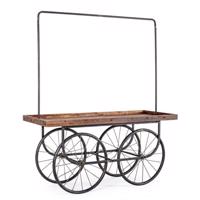 EXHIBITOR barna fa tálalókocsi