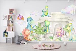 Fali matrica gyerekeknek rajzfilm világ dinoszauruszok világa 100 x 200 cm