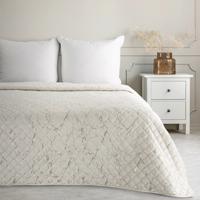 Fehér dekoratív ágytakaró márvány hatású márvány hatású Szélessé 170 cm | Hosszúsá 210 cm