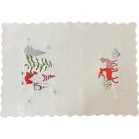 Fehér szitanyomás kobold és rénszarvas hímzéssel Szélessé 35 cm | Hosszúsá 50 cm