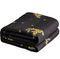 Fekete ágytakaró arany karácsonyi mintával Šírka: 220 cm | Dĺžka: 240 cm