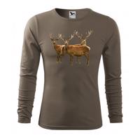 Férfi hosszú ujjú pamut póló lelkes vadászoknak Hadsereg XXL