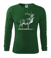 Férfi vadász póló nyomtatással Zöld L