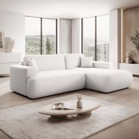 GARY boucle fehér jobbos sarokkanapé - SZÉPSÉGHIBÁS