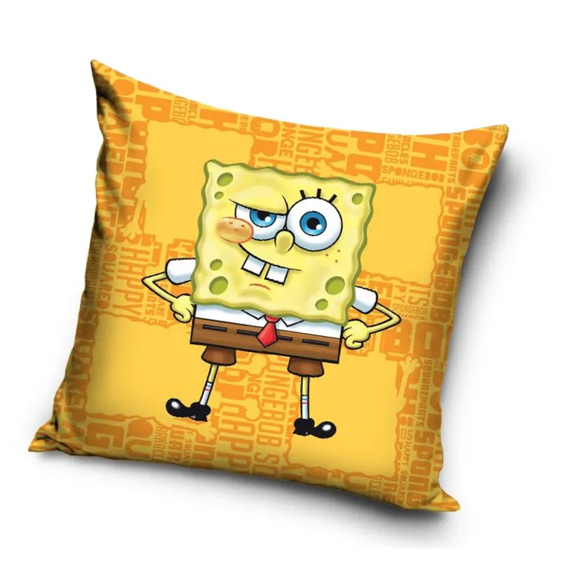 Gyerek bársony párnahuzat SpongyaBob szélessé 40 cm | hosszúsá 40 cm