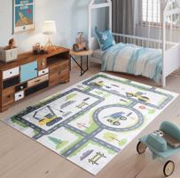 Gyermek szőnyeg a műszaki munkák motívumával az úton Szélessé 120 cm | Hosszúsá 170 cm