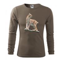 Hiúz motívumú, hosszú ujjú vadászpóló Hadsereg 3XL