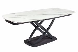 INCEPTION fehér kerámia étkezőasztal 130-190 cm