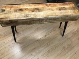 INDUSTRIAL barna mangófa konzolasztal 120x35x75 - SZÉPSÉGHIBÁS