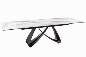 INFINITY fehér edzett üveg étkezőasztal 180-220-260cm