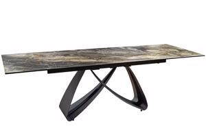 INFINITY taupe edzett üveg étkezőasztal 180-220-260cm