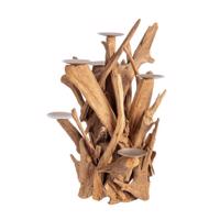 IZARA bézs fa gyertyatartó