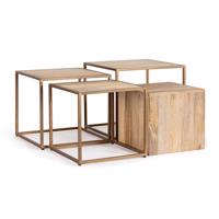 JAIDEV bézs fa dohányzóasztal