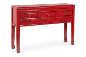 JINAN piros konzolasztal 3 fiókkal 128cm