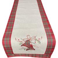 Karácsonyi asztali futó csengő hímzéssel Szélessé 40 cm | Hosszúsá 160 cm