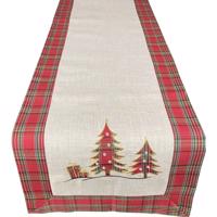 Karácsonyi asztali futó karácsonyfa hímzéssel Szélessé 40 cm | Hosszúsá 160 cm