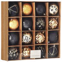 Karácsonyi gömbök fekete és arany színkombinációban