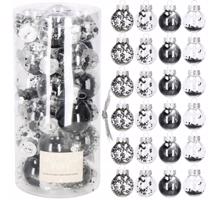 Karácsonyi gömbök készlet 24 db fekete
