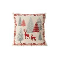 Karácsonyi krémszínű párnahuzat fa mintával Šírka: 45 cm | Dĺžka: 45 cm