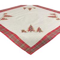 Karácsonyi négyzet alakú terítő karácsonyfa hímzéssel Szélessé 85 cm | Hosszúsá 85 cm
