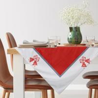 Karácsonyi piros-fehér terítő nyomtatással Szélessé 85 cm | Hosszúsá 85 cm