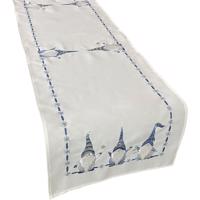 Karácsonyi stóla manók kék hímzésével Szélessé 40 cm | Hosszúsá 85 cm