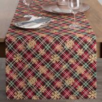 Karácsonyi stóla szőtt hópehely mintával Szélessé 40 cm | Hossza: 100 cm